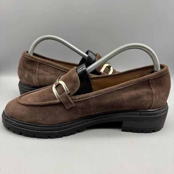Kelly &‎ Katie Loafers Women’s Size 10 M Major Brown Suede Lug Sole Horse-Bit - Picture 8 of 13